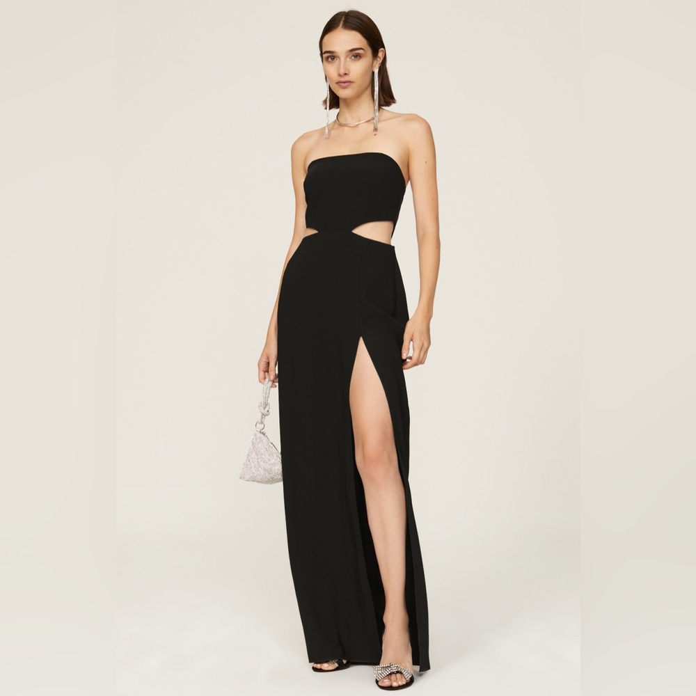 Amanda Uprichard Kloss Gown Strapless Cutout Black Large‎